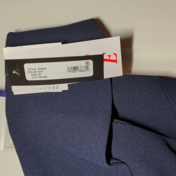 NEW with tags Nordstrom Ruched Off the Shoulder Crepe Gown in Navy - Picture 9 of 16